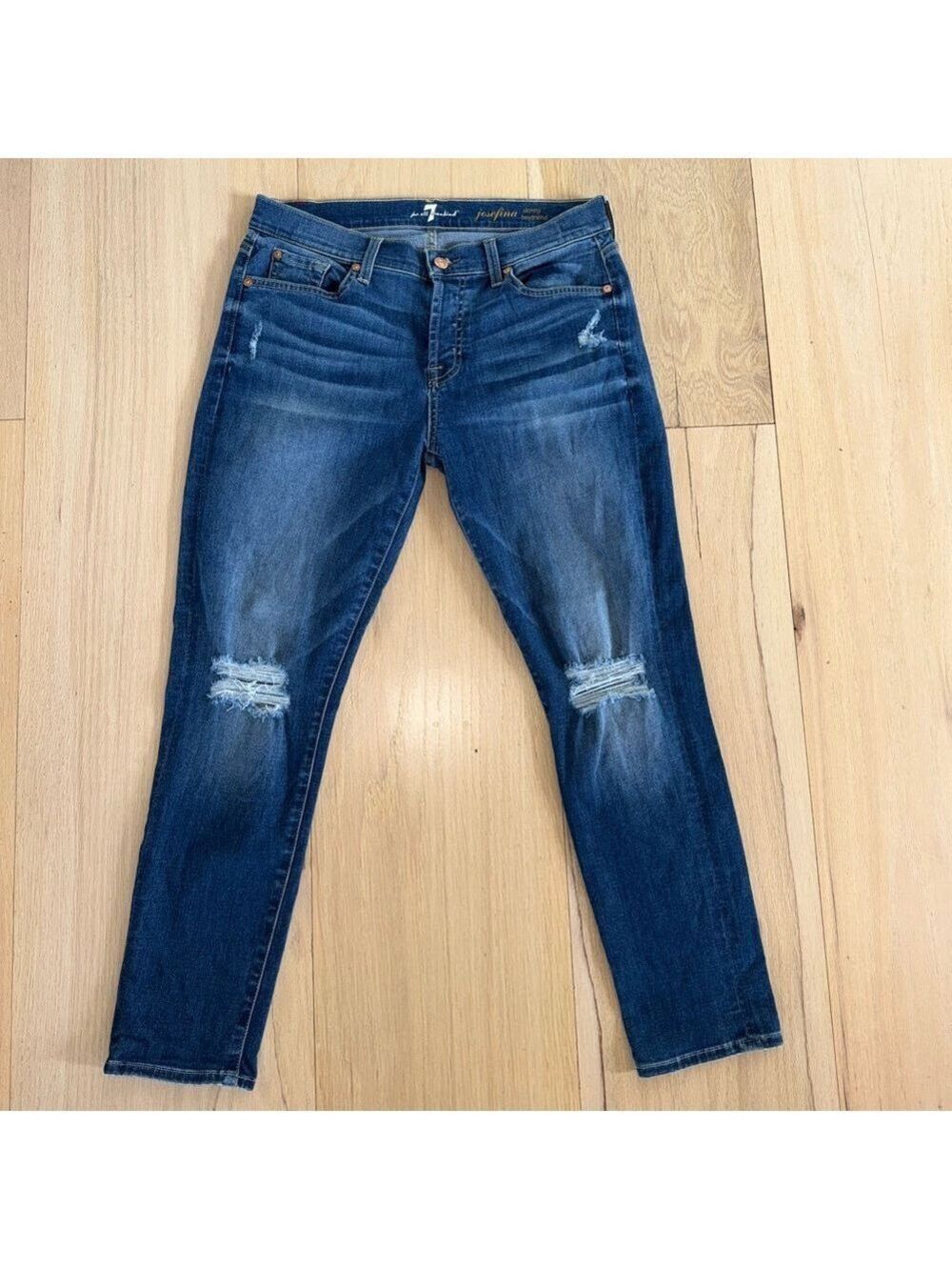 7 For All Mankind Josefina Slim Boyfriend Jeans Medium Wash Size 28